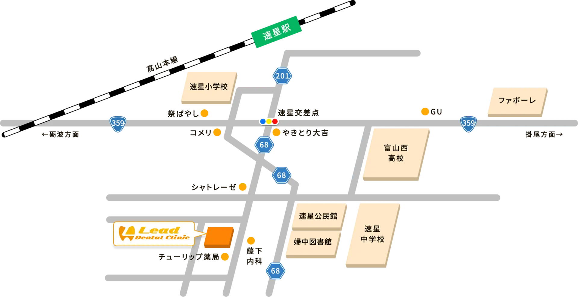 リードデンタルクリニックの地図